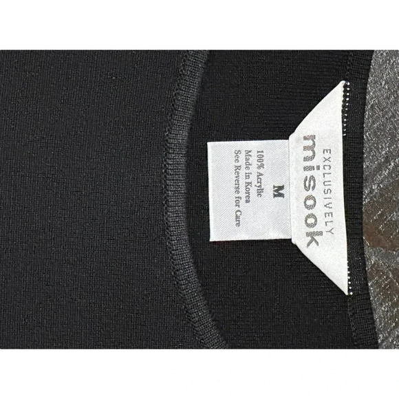 Exclusively Misook Women's Black Short Sleeve Round Neck Pullover T-Shirt Size M - Picture 2 of 4